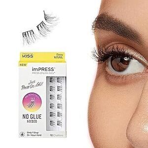 Kiss Falsies Press On Self Adhesive Eyelashes, 10Mm-12Mm Natural Volume Press On